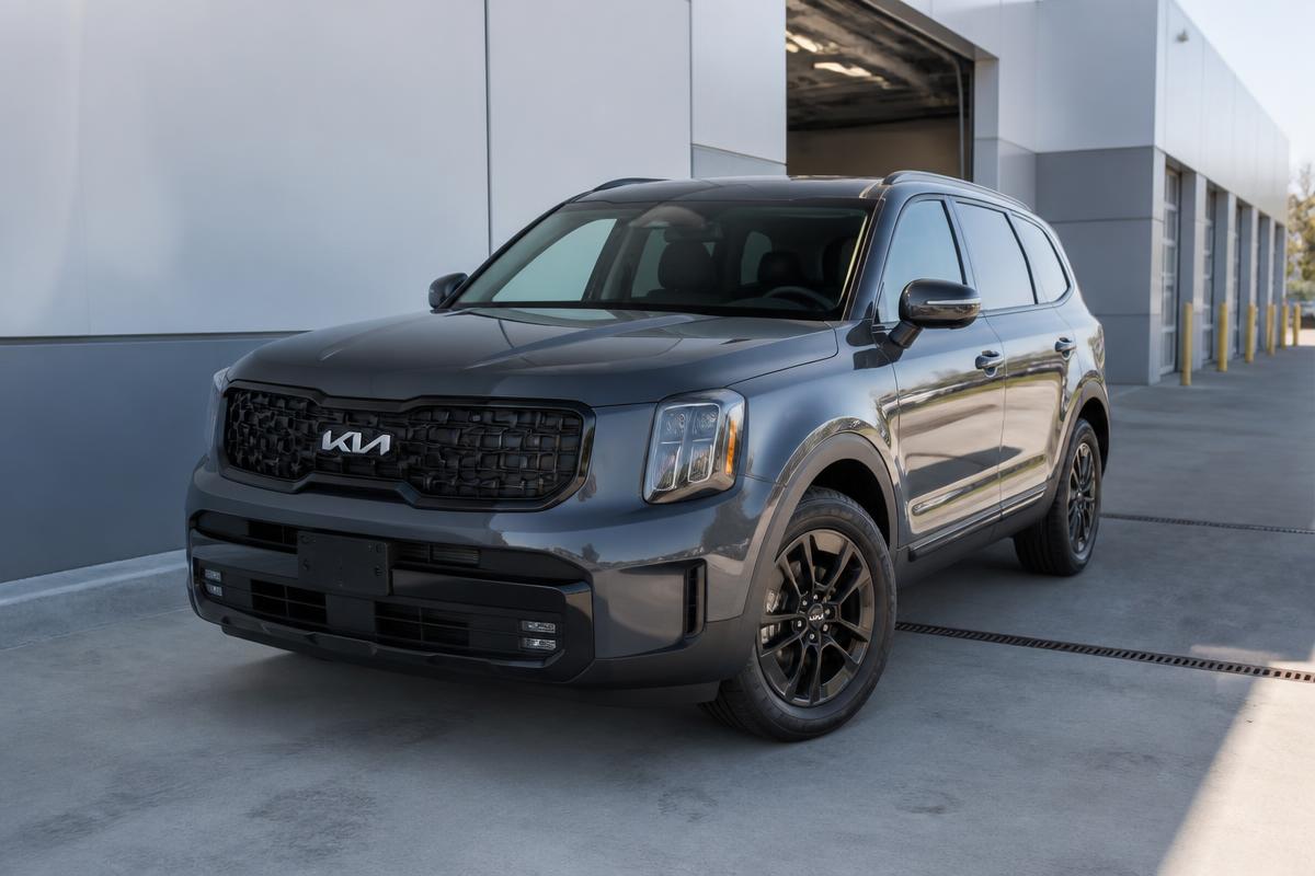 Gray Kia Telluride SUV without a visible license plate