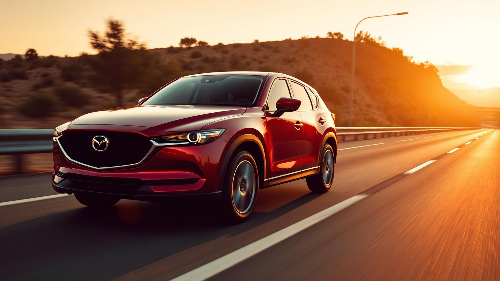 Mazda vehicle on a California road